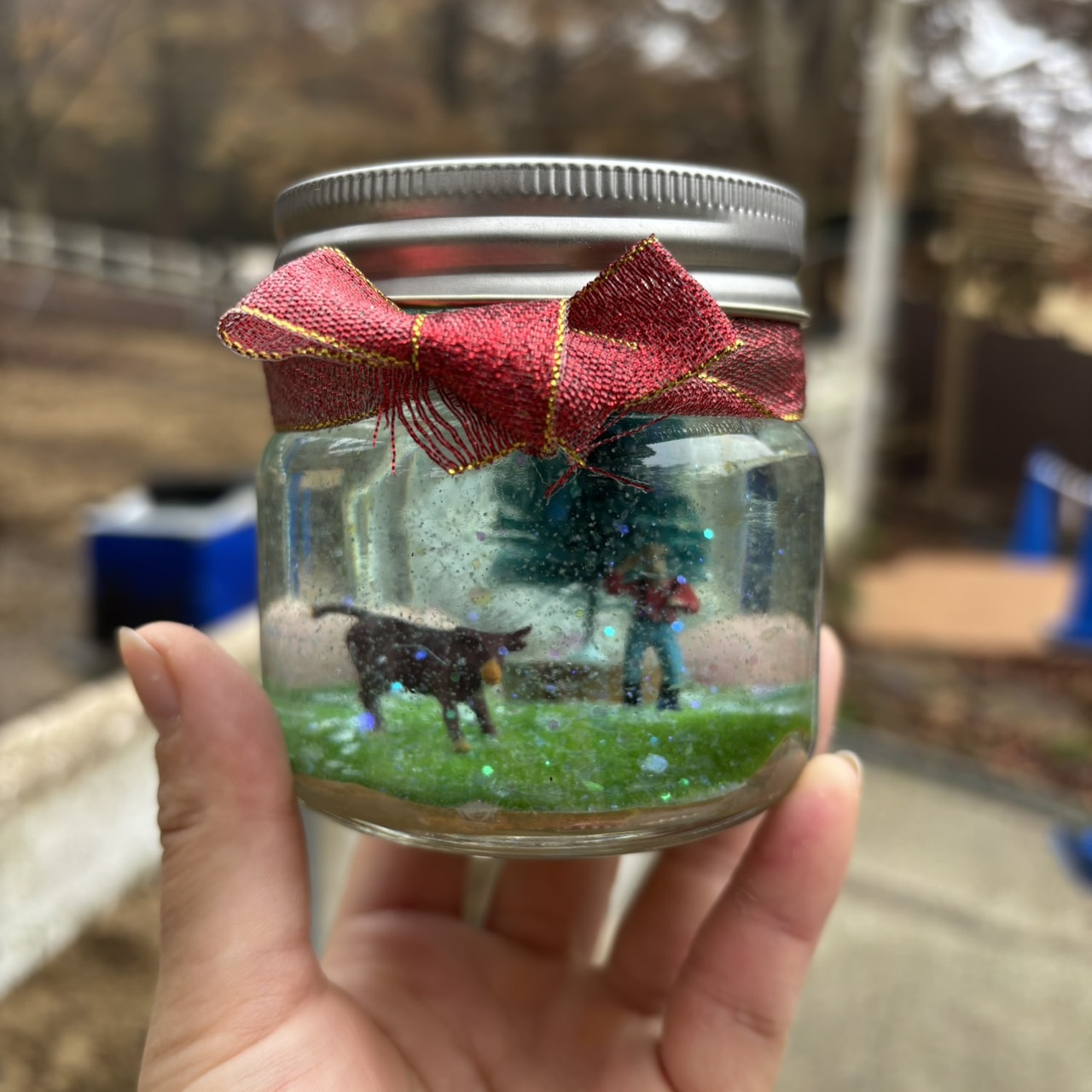 モーモーワーク。スノードーム作り。スノードームの写真。